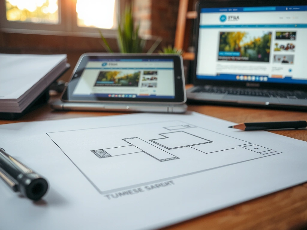 Architectural sketch representing design structure